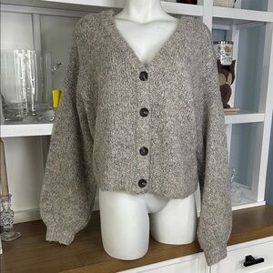 Bundle 5 items @ 15$, pay only 45$ - Brownish/Beige Button-Up Knit Sweater